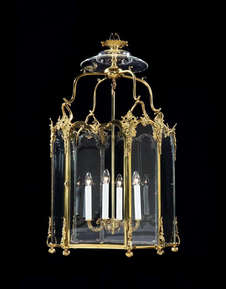 A George II brass octagonal lantern